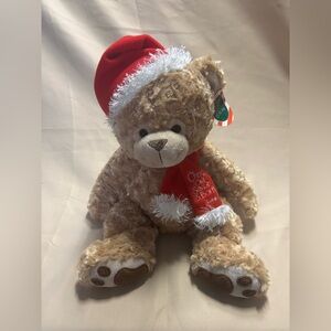 Fiesta Lifeway Christmas BEAR Santa/Scarf/Hat Christ Our Savior Is Born Size 21"